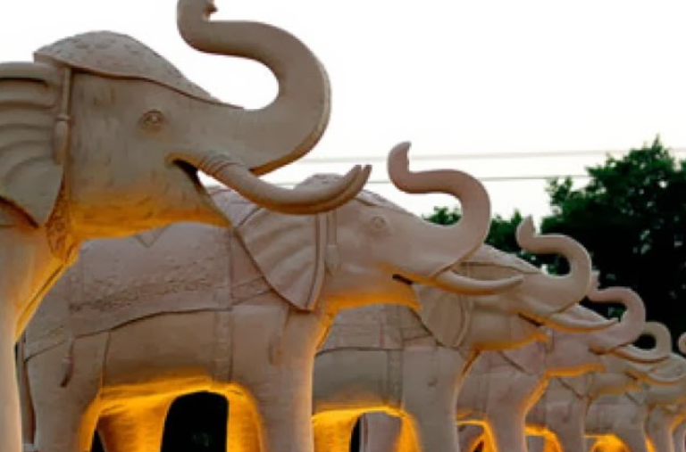 The controversial elephant statues at the Rashtriya Dalit Prerna Sthal