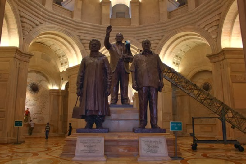 Statues of Dr Ambedkar, Mayawati and KanshiRam at Rashtriya Dalit Smarak