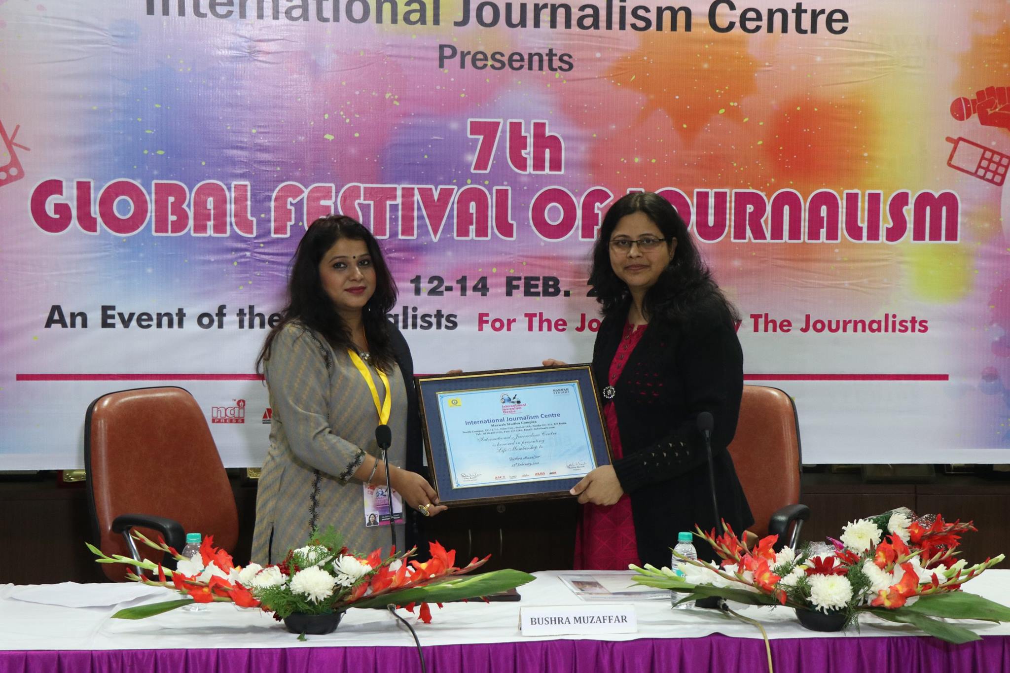 Awarded Life Membership of International Journalism Centre at 7th Global Festival of Journalism